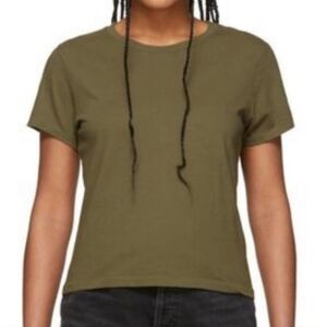 Agolde Linda Boxy Tee Green XS